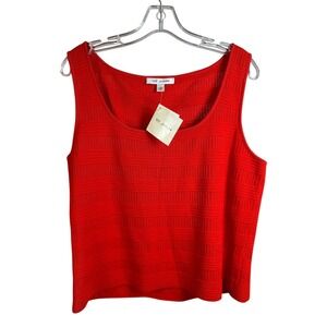 St. John Top Womens Large Orange Sleeveless Tank Made USA Shell